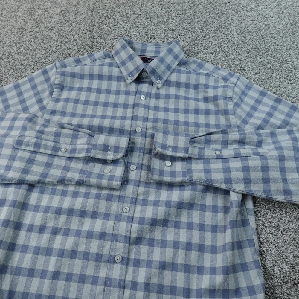 UNTUCKit Shirt Mens M Blue Check Flannel Button Up Long Sleeve Casual Preppy Top - Picture 1 of 8